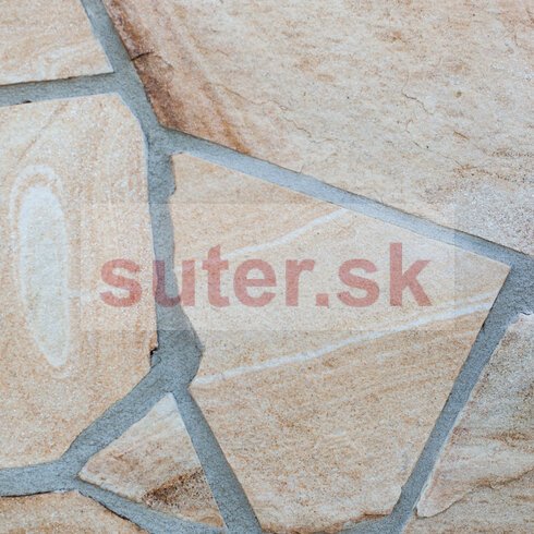 Gneis G26 dlažba, hrúbka 3-6 cm, priemer 20-40 cm
