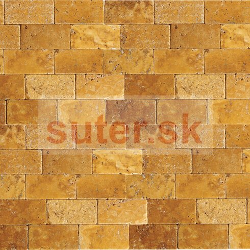 Travertín HONEY Antik ATR26 kamenný tehličkový obklad, hrúbka 1 cm, výška 7,62 cm, dĺžka 15,25 cm