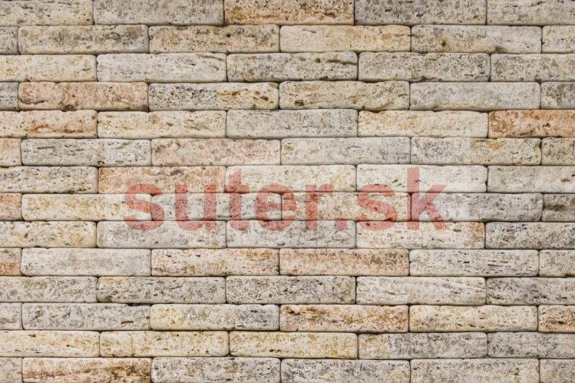 Travertín Antik ATR28 kamenný tehličkový obklad, hrúbka 1-2 cm, výška 5 cm, dĺžka 25 cm